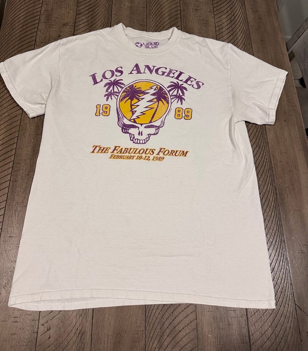 Liquid Blue Grateful Dead LA 1989 The Fabulous Forum T-Shirt Men's Medium White
